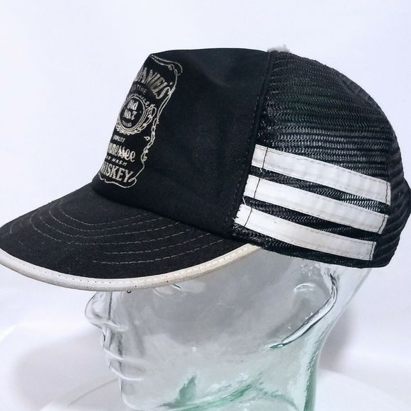 Vintage 3 STRIPE JACK DANIELS Trucker Made In USA SnapBack Hat OLD NO 7 MESH Cap - Picture 4 of 10